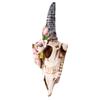 Wall Sculpture Simulation Flower Goat Skull Artwork Props 3D Animal Crafts Decor