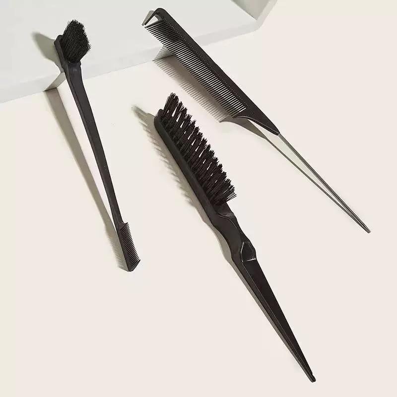 Hairdressing pointed tail dyeing comb, hair salon specific styling steel needle zoning comb, household eyebrow and eyelash comb