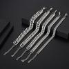 Men's Hip Hop Cuban Bracelet Simple Fashion Titanium Steel 6.5mm-14mm 19cm+5cm Adjustable Length Jewelry Accessory