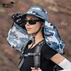 Outdoor Camouflage Eimerhut Herren Sommer Sonnenschutz Sonnenhut Großer Schirm Sonnenhut Schnelltrocknend Wasserdicht Angelhut