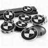 7Pc Front Hood Logo 82mm Rear Badge 74mm Hub Cap 56/68mm Steering Wheel Sticker 45mm For E34 E36 E46 E61 F90 E91 F10 E92 F07