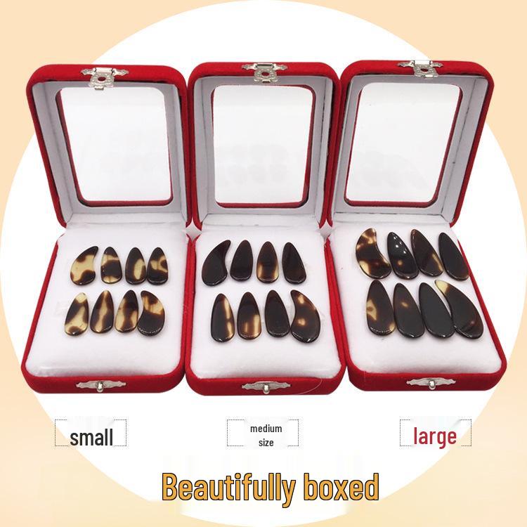 Professional Handmade Natural Guzheng Fingernails - Set of 8 (Large, Medium, Small)