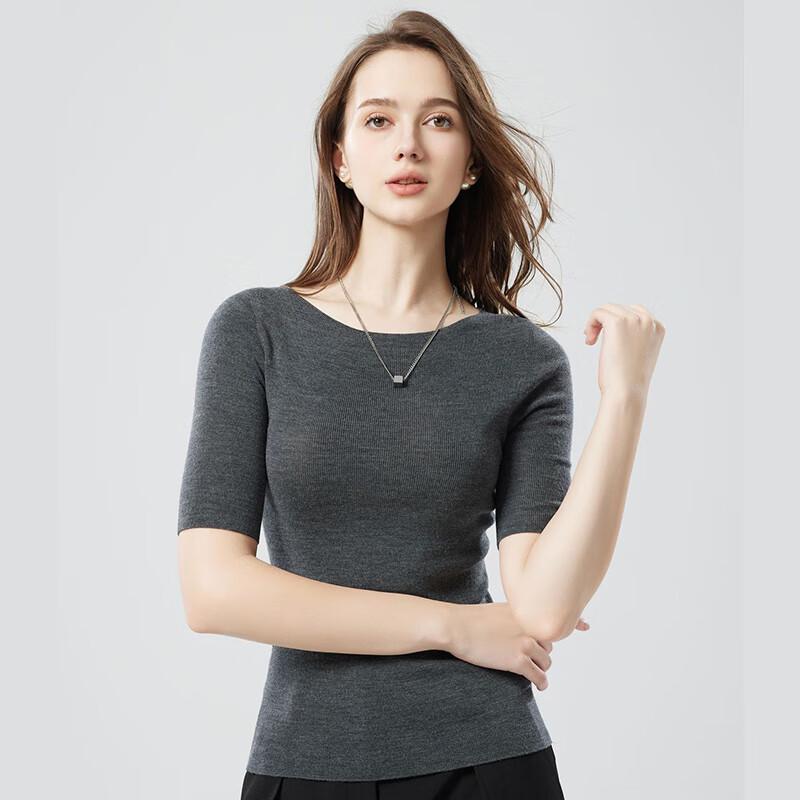 Women's 100% Fine Wool Round Neck Knit Sweater