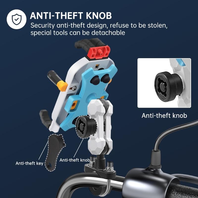 Motorbike Six-Claw Phone Holder Anti-Slip Shock Absorption Mount Guard Against Theft Smartphone Stand Navigation Bracket