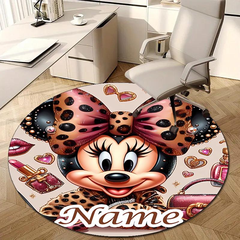 Personalized M-Minnie Round Chair Office Rug - Perfect for Mat, Office Chair & More - Ideal Gift for Birthdays and Holidays