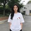 2026 New Summer HelloKitty Cute Graphic Tee Casual Short Sleeve Cotton Top for Women Girls Kawaii Cartoon Print Streetwear