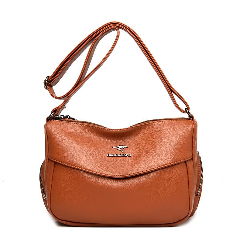 One Shoulder Crossbody Bag Middle-aged and Elderly Mothers Soft Leather Crossbody Bag Simple and Fashionable Elderly Bag