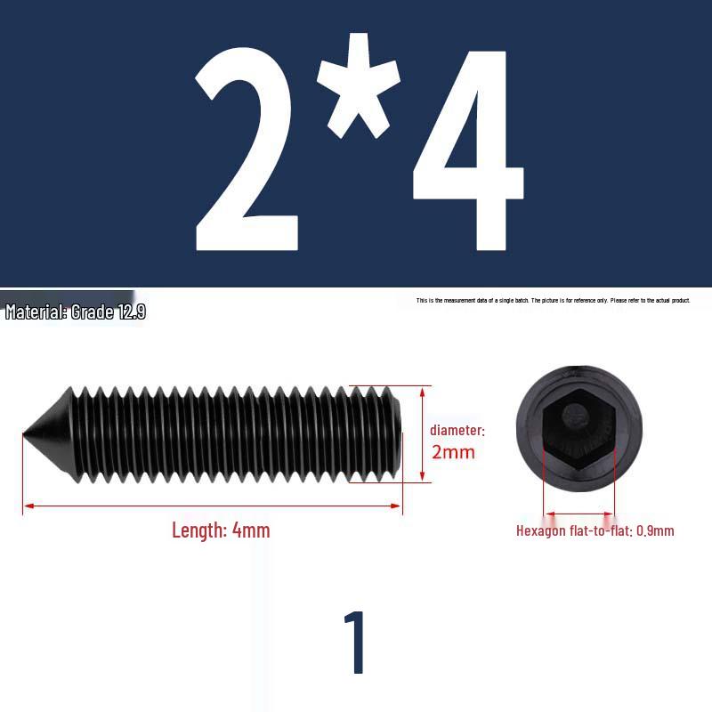 12.9 Edelstahl 304 Innensechskant Kegelspitze Gewindestift M2/M3