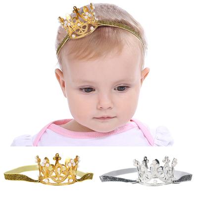 Graziosa fascia per neonati a forma di corona, comoda fascia elastica riutilizzabile per bambini morbida