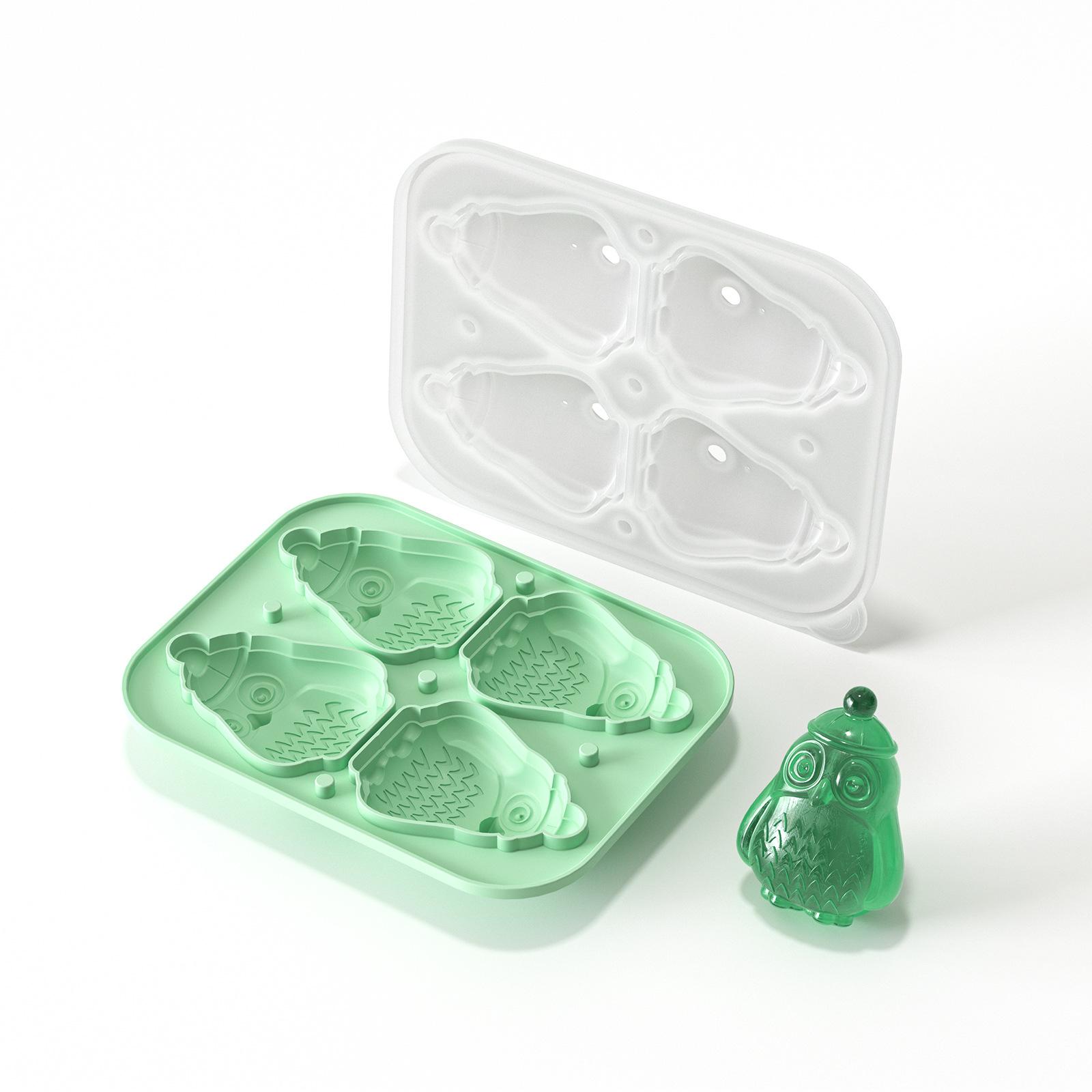 

Upgraded 4 Penguin Ice Hockey Mould Ice Cube Ice Box Food Grade DIY Silicone Mould