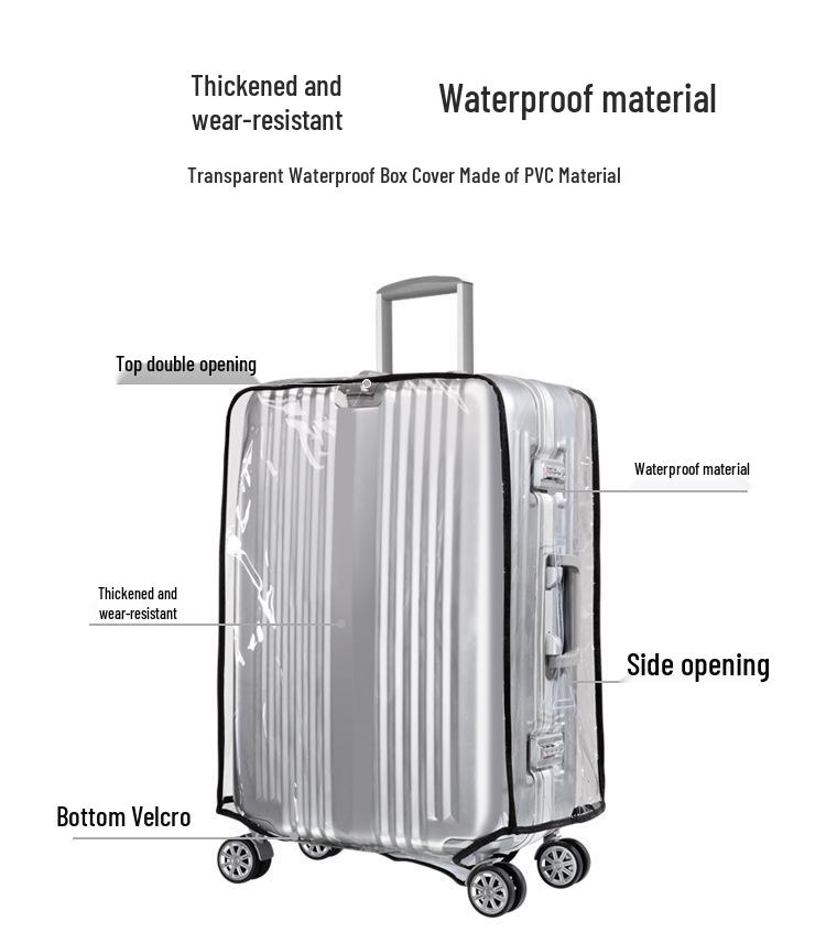 Transparent PVC Suitcase Protector, Removable Dust Cover for 20/24/28 inch Trolley Cases.