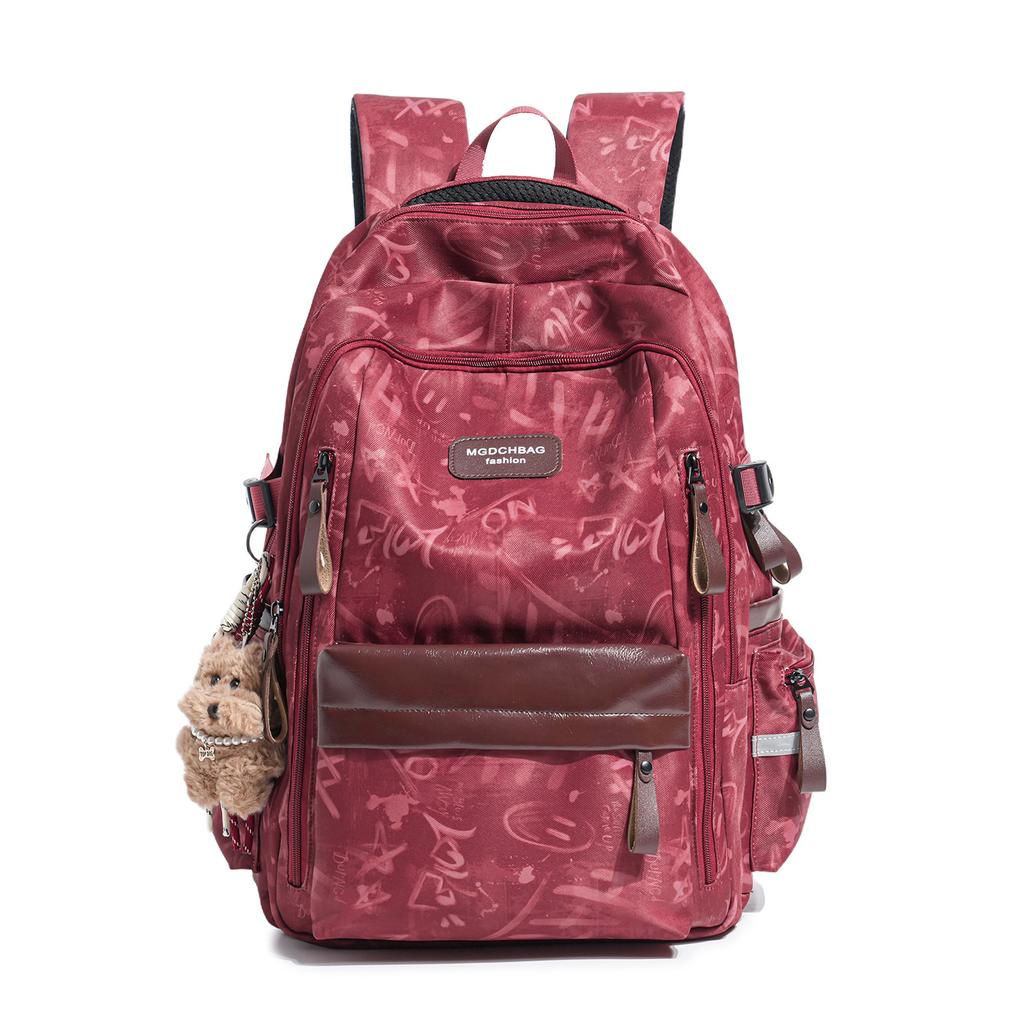 Bolsa para la escuela: Mochila para estudiante de secundaria, mochila para hombre, graffiti estilo coreano, gran capacidad para estudiante de secundaria, alivio de peso, protección de la columna vertebral