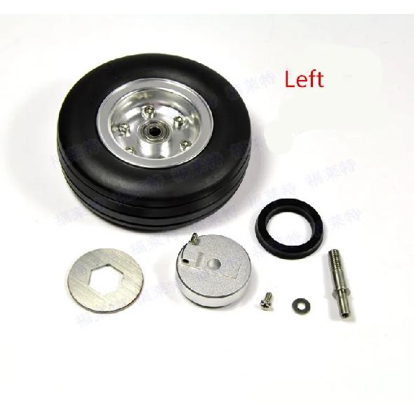 1 Set Of 3.5" Left and Right High Quality RC Rubber Wheel With Brake Axle For Airplane Viper Brake System
