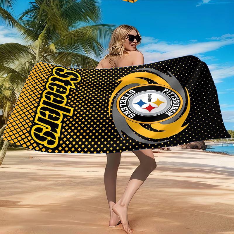 Asciugamano da Spiaggia Pittsburgh Steelers, Asciugatura Rapida, Facile da Curare, Adatto Sia per il Fitness che per le Vacanze al Mare, Essenziale Sportivo