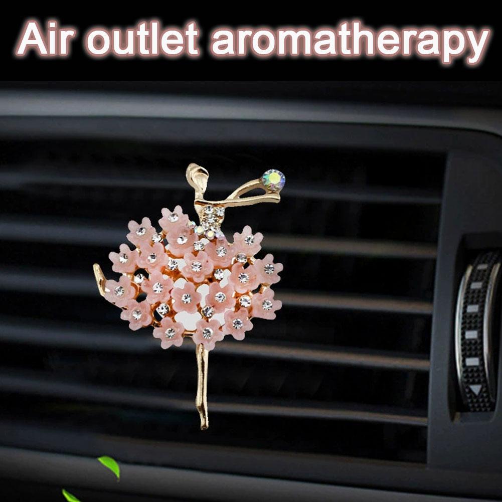 Diamond-Studded Ballerina Car Vent Fragrance Clip Cartoon Car Decorative Ornament Clip Air Freshener Conditioning Interior N6H9