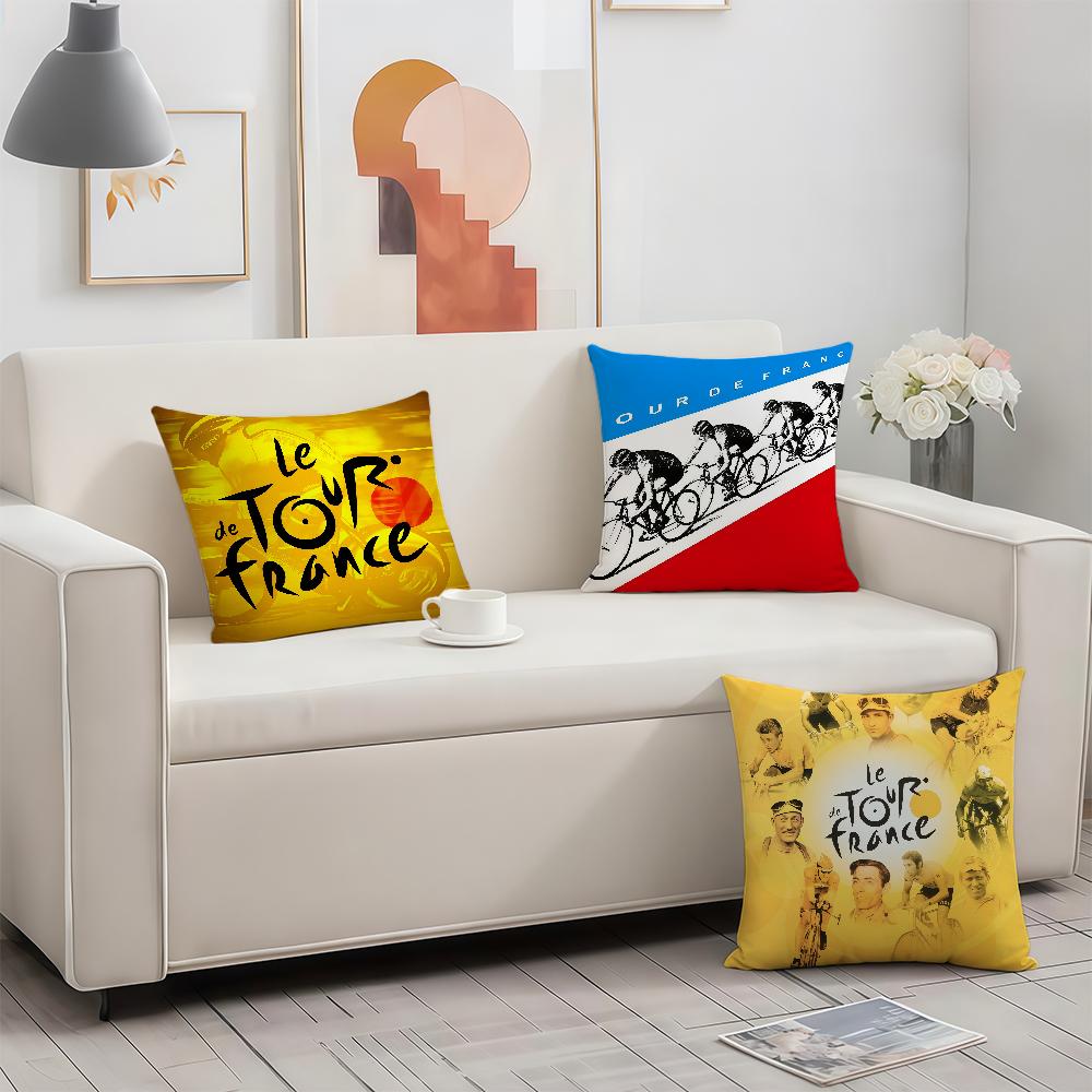 T-Tour De F-France cushion cover Double Sided Printed Polyester Pillowcase Pattern Decorative Zipper Cushion Cover