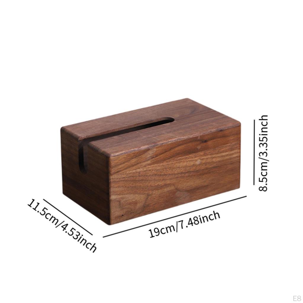 Facial Tissue Case Napkin Dispenser Wooden Ornament Paper Storage Box Holder