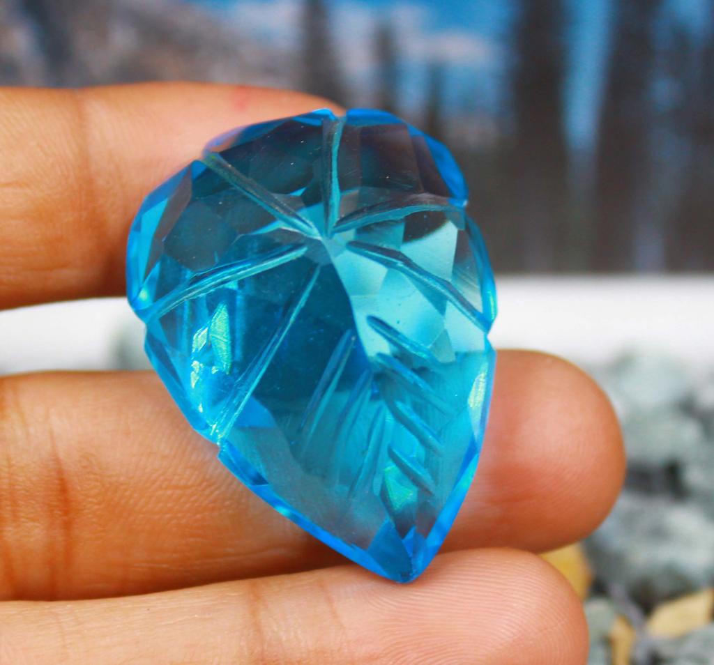 106.55 Carat Valentine Sale Pear Shape Blue Topaz Hand Craft Lab Created Certified Gemstone SN460