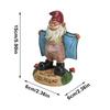Estatua Divertida Traviesa de Gnomo de Jardín Figura de Gnomo de Césped DI HOLA A MI PEQUEÑO AMIGO Enano Muestra Ropa Interior Decoración de Gnomo de Jardín