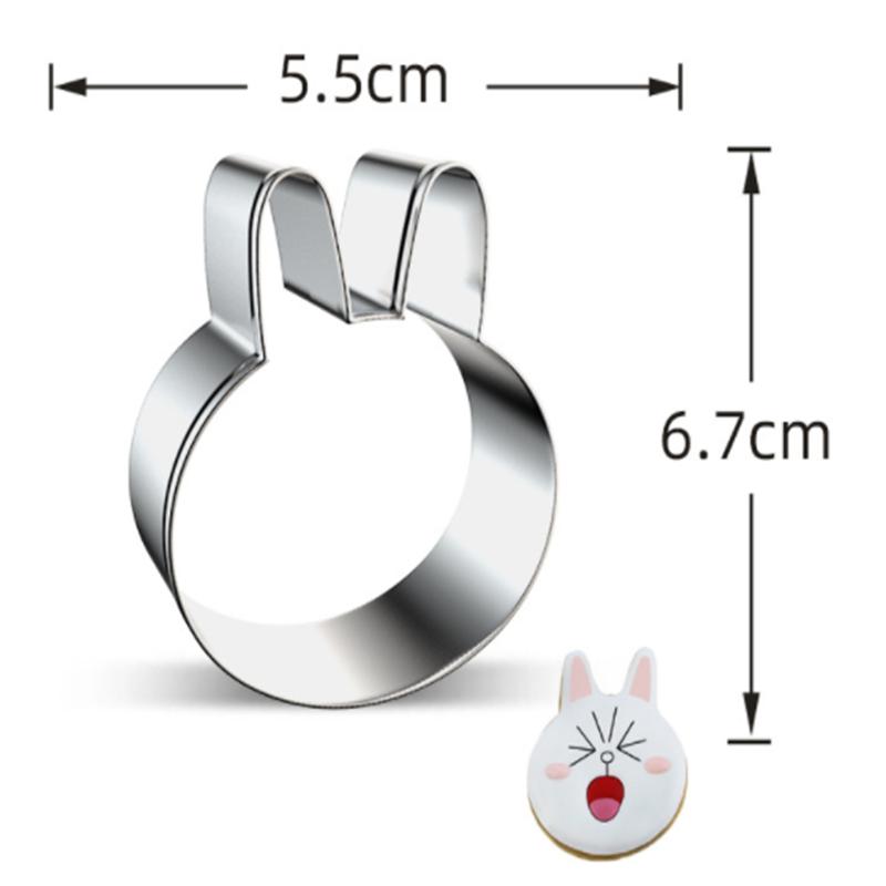 2Pcs Easter Series Stainless Steel Cookie Mould Set Rabbit DIY Baking Tool Cookie Rice Ball Cutting Die