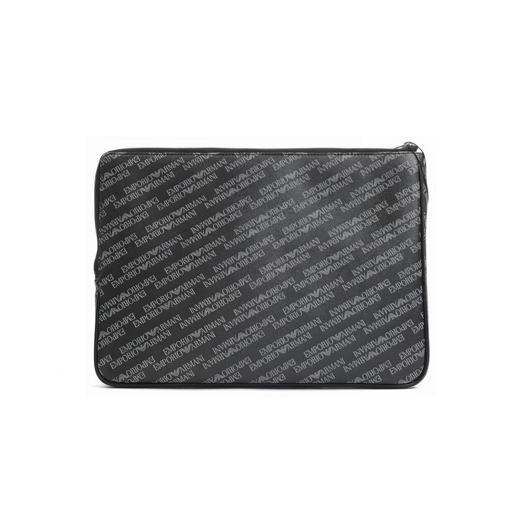 Emporio Armani Printed Zippered PVC Clutch Men clutch Black Y4P101-YLO7E-86526