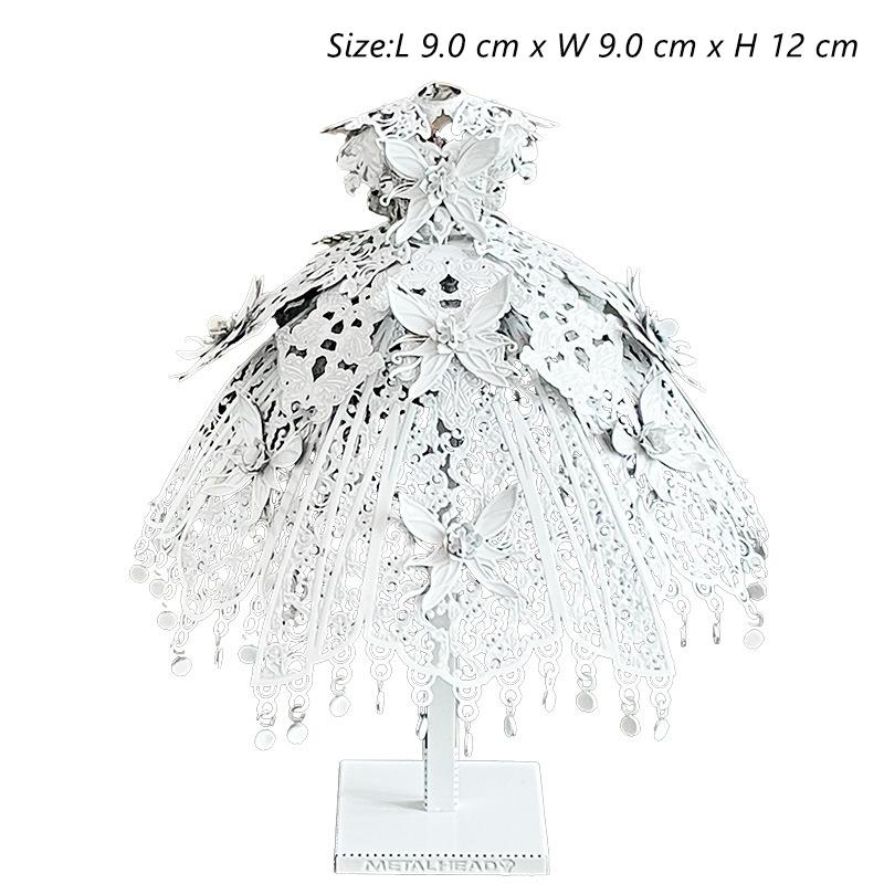 

3D Metal Puzzle Beautiful White Lolita Dress Diy Handmade Assembly Model Laser Cutting Kits Jigsaw Puzzle Toys For Kids Adult