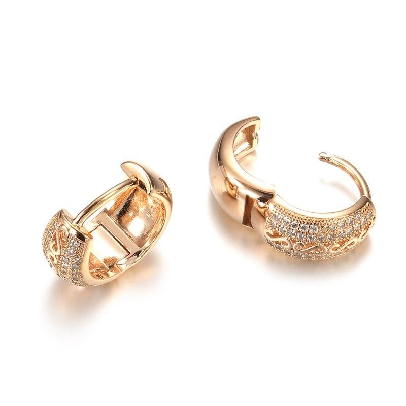 Fashionable Micro Inlaid Zircon Earrings With Versatile Buckles