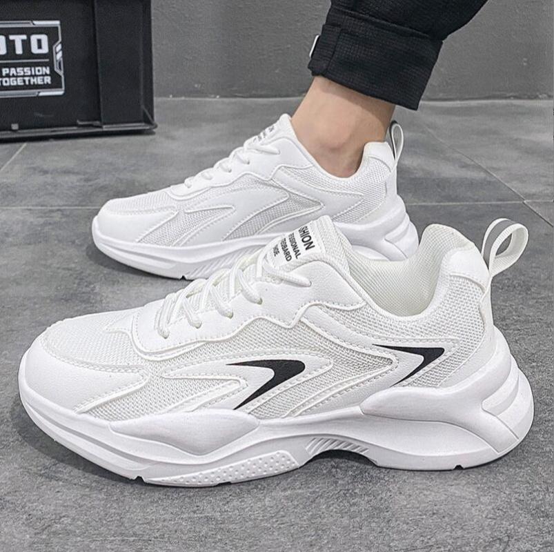 Men's Chunky Shoes 2025 Summer Breathable Running Sneakers with Thick Soles for Students
