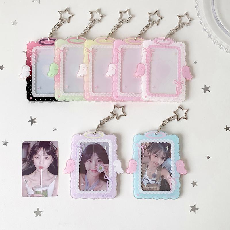 3In Photocard Holder Photo Display Stand Photo Frame Acrylic Card Holder Picture Protector Hanging Pendant For Backpack Charms