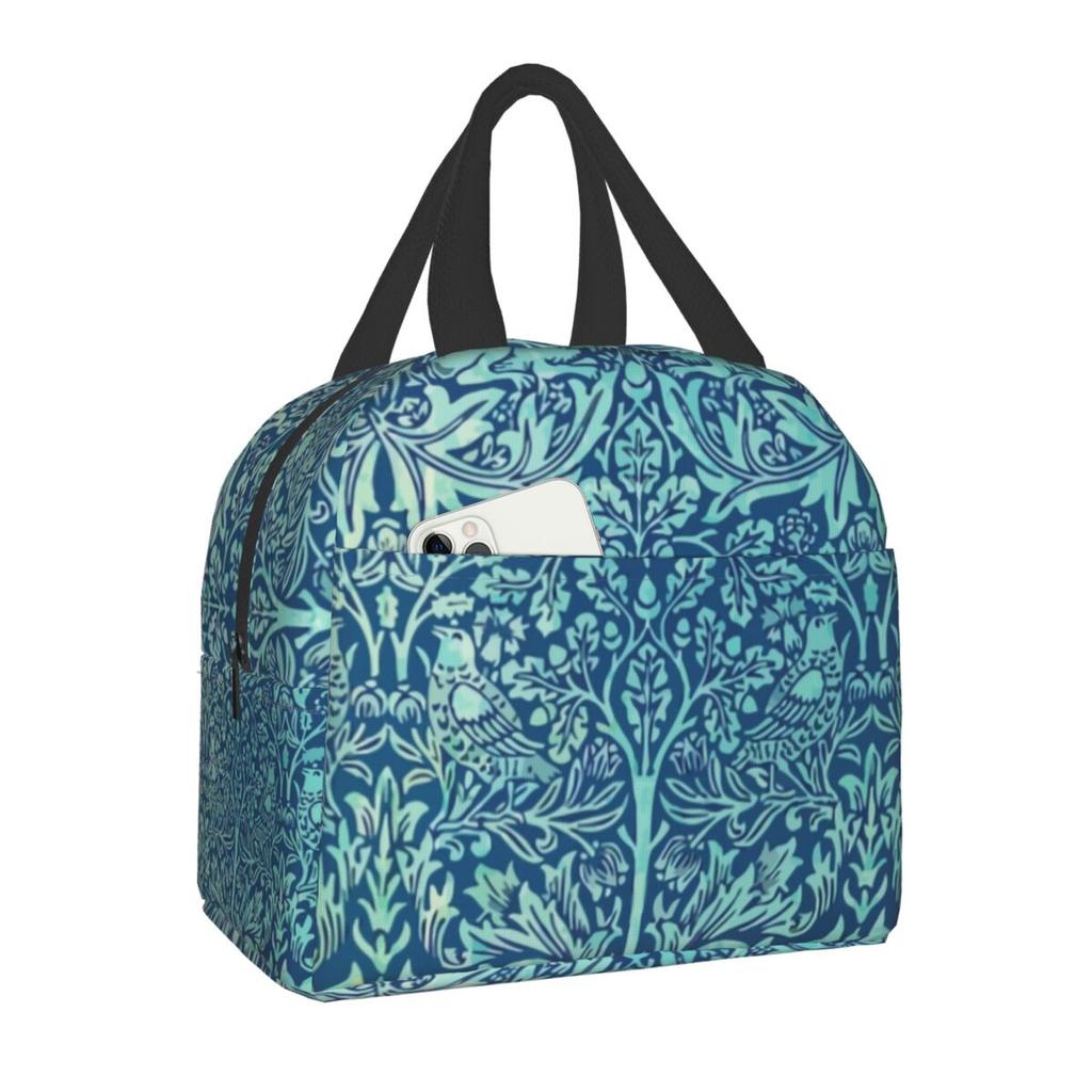 William Morris Compton Floral Pattern Lunch Box for Women Multifunction Cooler Thermal Food Insulated Lunch Bag Office Work