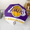 Los Angeles Lakers logo Print Automatic Umbrella, 8 Rib Iron Frame, Plastic Handle, Suitable for Outdoor Travel &Daily , Ideal Gift