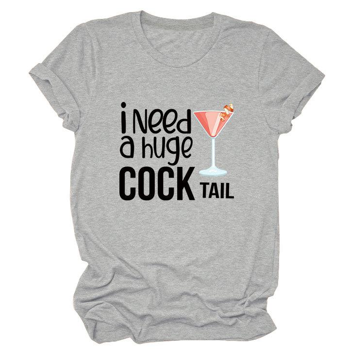 I Need a Huge Trendy Plus Size Women's Crew Neck Short Sleeve T-shirt