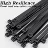500/1000PCS Self-locking Plastic Nylon Tie Black Zip Wraps Strap Nylon Cable Tie Set Fastening Ring Loop Wire Wrap