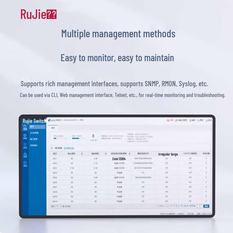 Ruijie RG-S5760C-48GT4XS-HP-X Managed 48-Port Gigabit PoE+ Switch with 4x 10G Uplink & Dual Power