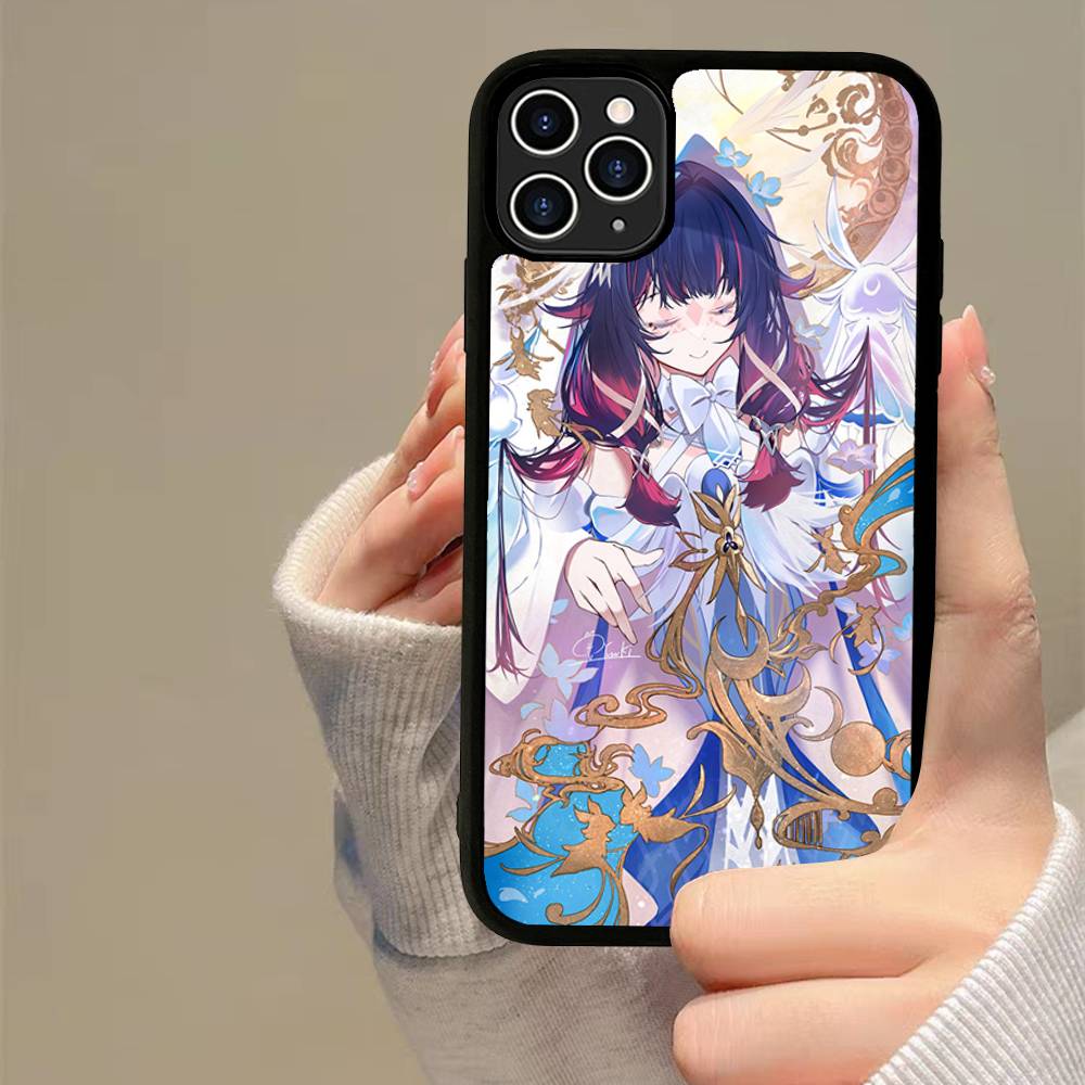 Genshin Impact Columbina PC+TPU Phone Case For iPhone 17 16 15 14 13 12 11 Pro Max Plus Kawaii Cartoon Cover