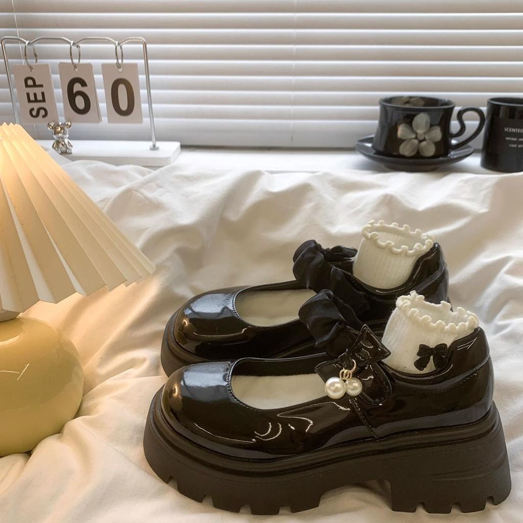 Long standing is not tired Lolita cute little leather shoes summer elastic thick heel Mary Jane shoes