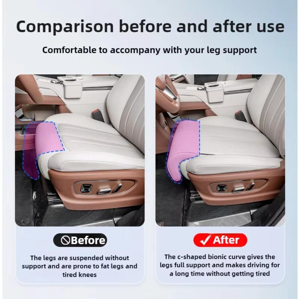 New Universal Car Seat Leg Support Pad Leather Memory Foam Seat Extender Leg Cushion Breathable Comfort Seat Cushion Long Drive