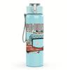 1PC Vintage Western Pistol Text Graphic Print 750ml Portable Sports Water Bottle Leakproof Gym Outdoor Travel Drink Cup
