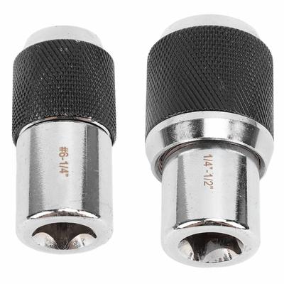 2PCS Adjustable Jaws Tap Set 3/8" Drive Adapters Ratcheting Tap Set Cr-Mo Steel Adjustable Tap Holder