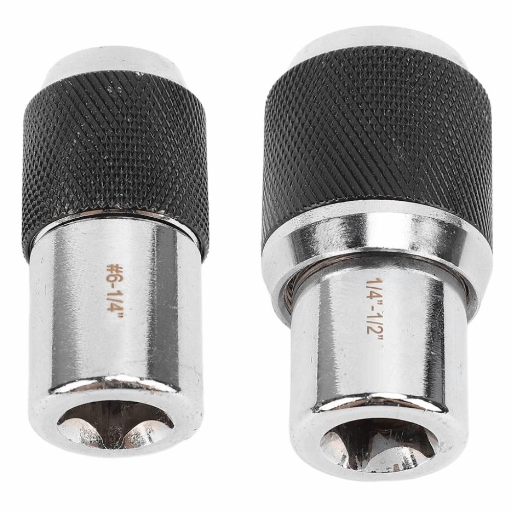 2PCS Adjustable Jaws Tap Set 3/8" Drive Adapters Ratcheting Tap Set Cr-Mo Steel Adjustable Tap Holder