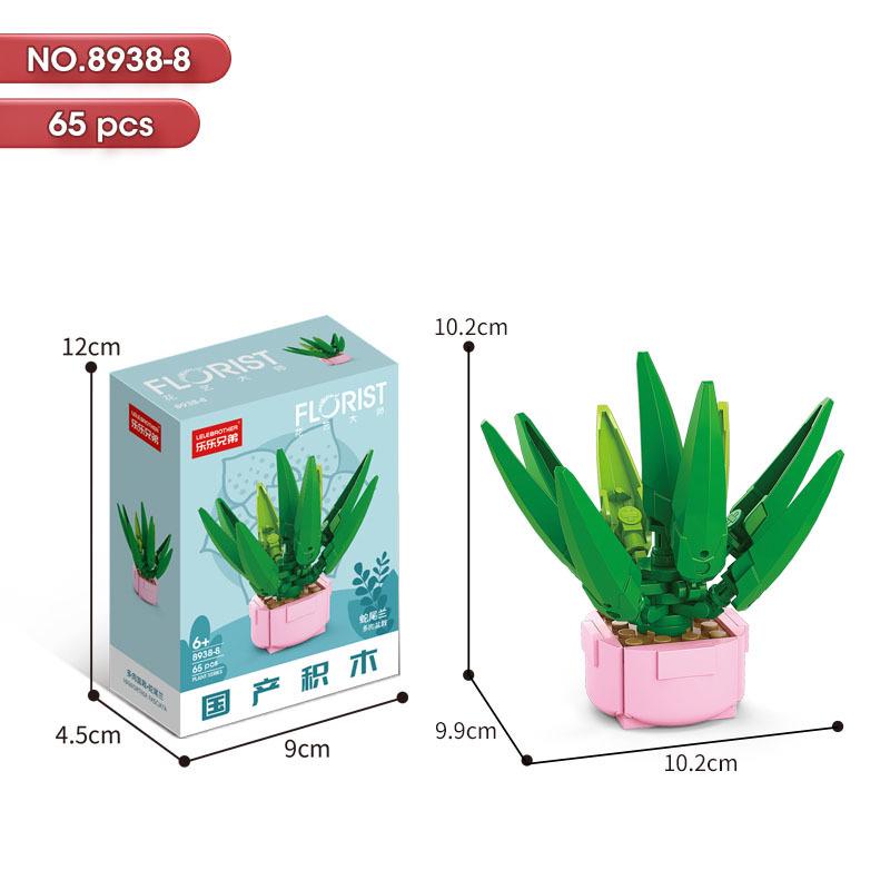 Succulent Bonsai Building Block Flowers - Compatible with Lego, Small Particle Assembly Toys for Girls