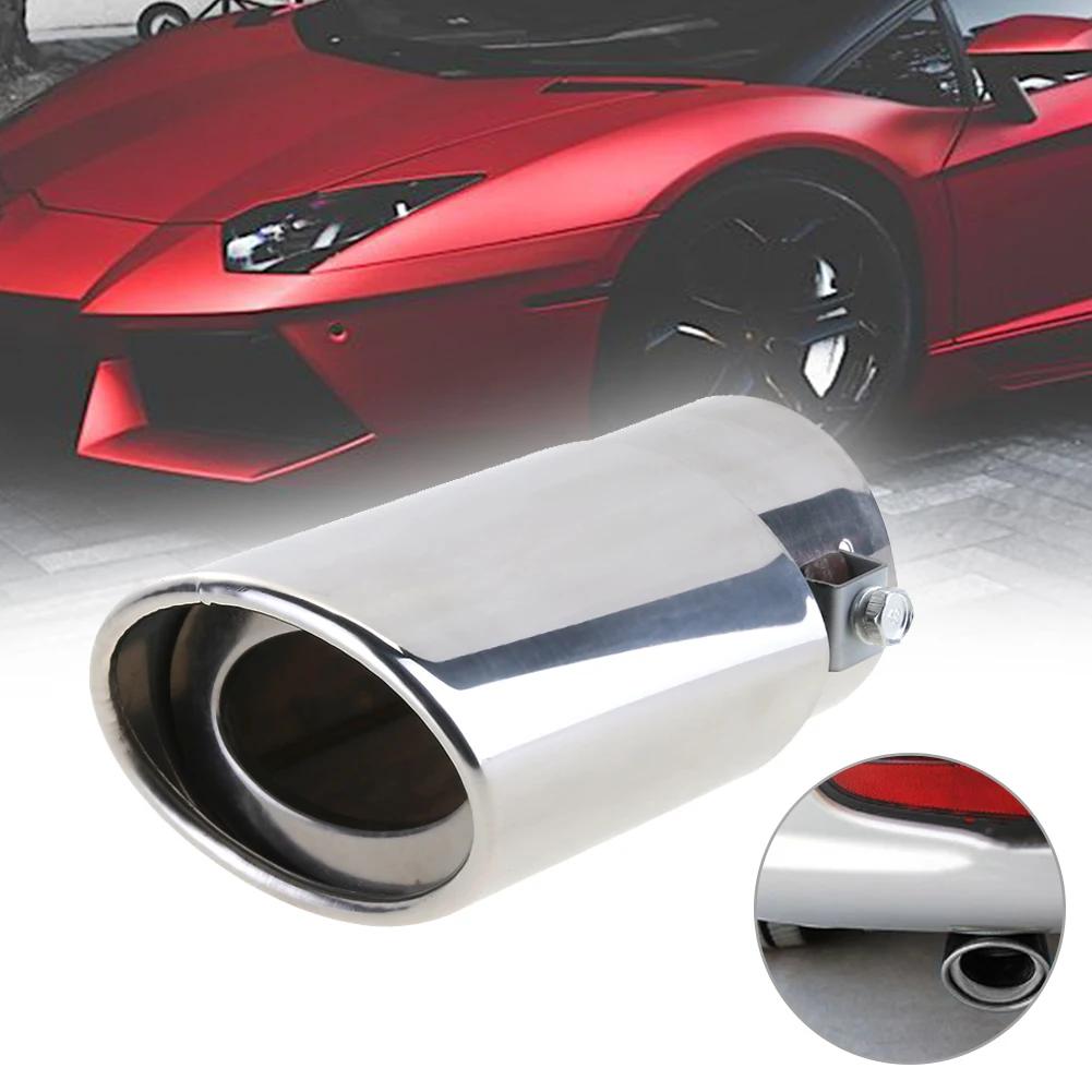 Car Decoration Single/Double Outlet Tail Pipe Car Styling Universal Car Exhaust Trim Muffler Pipe Tail Stainless Steel Curved