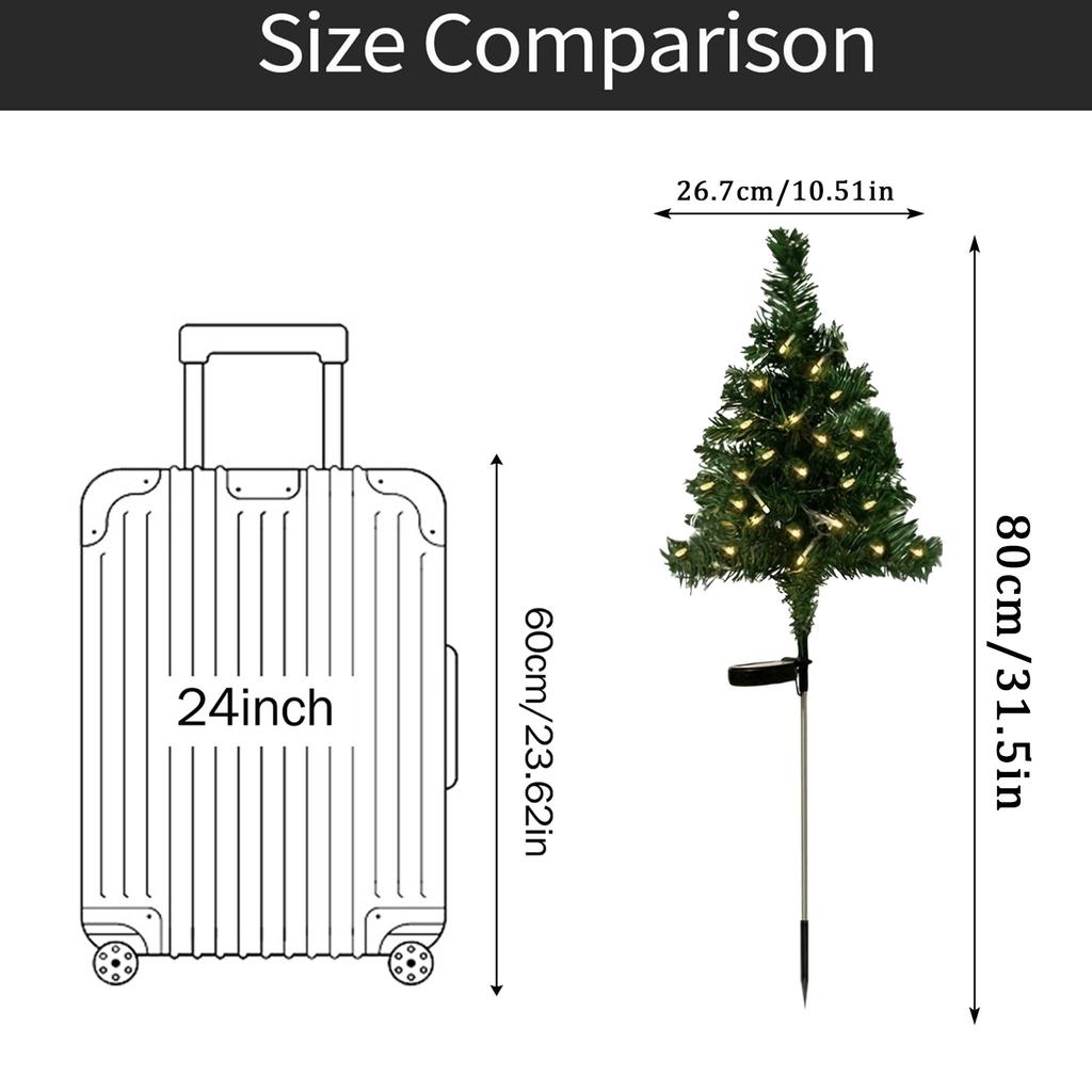 Solar Christmas Tree Garden Lights Outdoor Christmas Decorations, 8 Modes, Suitable For Pathways, Patios And Courtyard Holiday Lighting