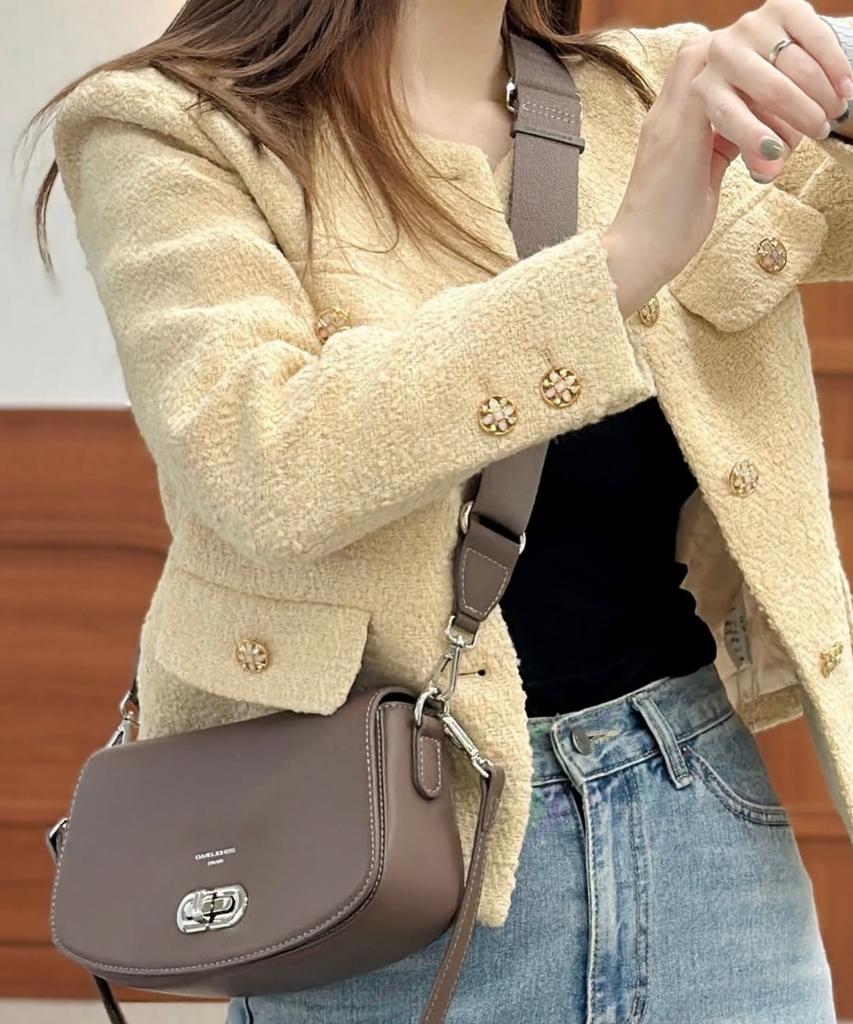 David Jones Le Mare 2-Way Mini Flap Shoulder Leather Bag_Soft Chocolate (Cm7856)