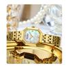 CURREN Luxurious Elegant Women's Watches Classic Rectangular Dial with Rhinestones Stainless Steel Waterproof