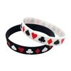 Braccialetto da polso in silicone stile Poker Bianco e Nero Disponibile - Design alla moda e creativo con carte da gioco