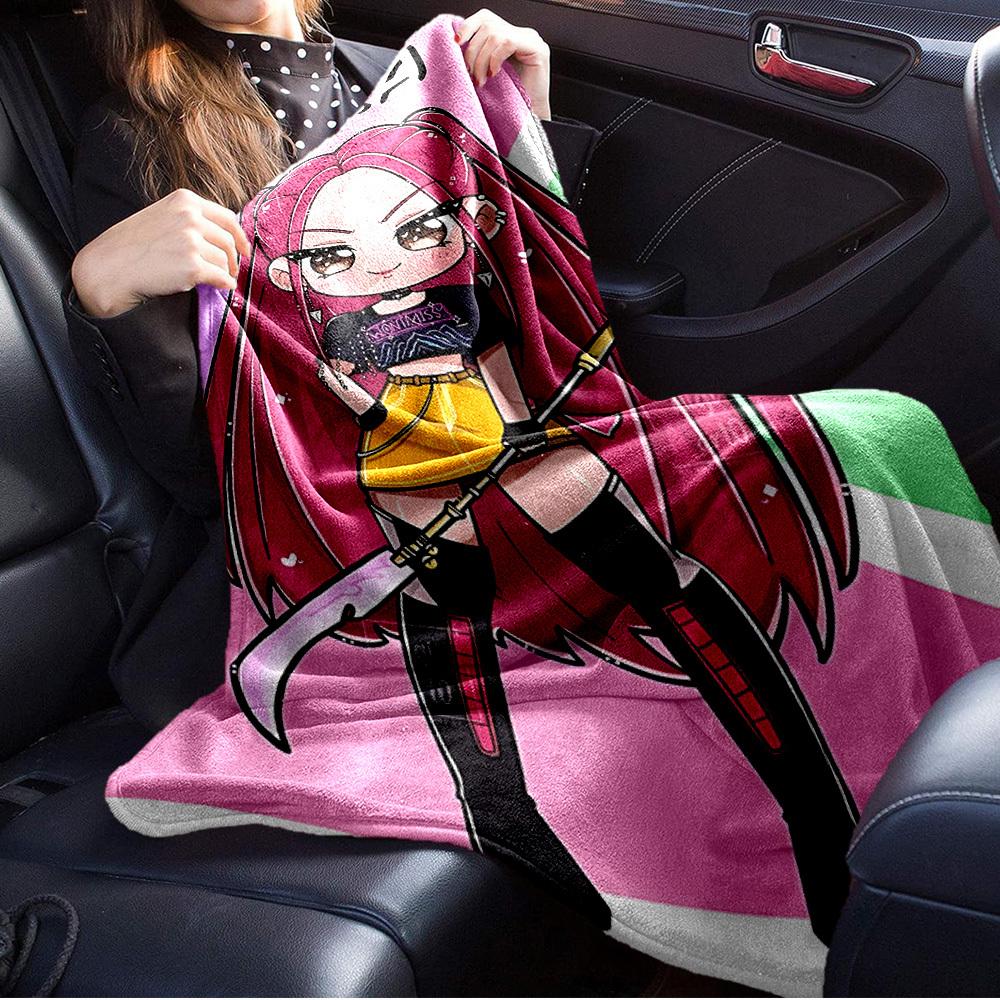 K-POP Anime Dívčí Skupina Čtyři Roční Období Měkká Teplá Přikrývka Celoroční Silně Pletená Polyesterová Přehoz na Postel, Kempování, Cestování Perfektní Dárek