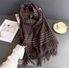 2026 Women's Luxury Winter Cashmere Scarf Checkered Plaid Warm Thick Pashmina Large Blanket Long Tassel Shawl Foulard Bufanda