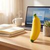 Banana Shaped Squeeze Toy Slow Rising Stress Relief Toy with Cartoon Face Design for Office and Home Use