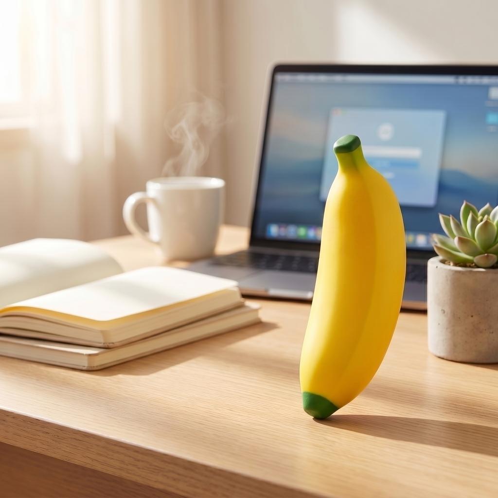 Banana Shaped Squeeze Toy Slow Rising Stress Relief Toy with Cartoon Face Design for Office and Home Use